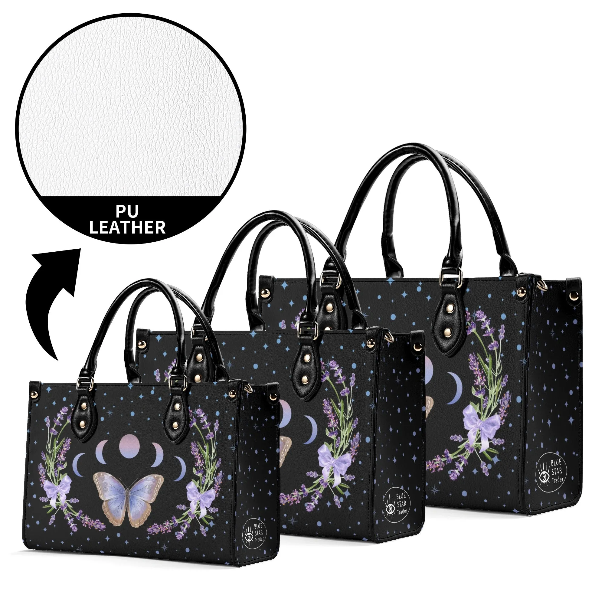 Moon Flowers #1 Luxury Womens PU Leather Handbag