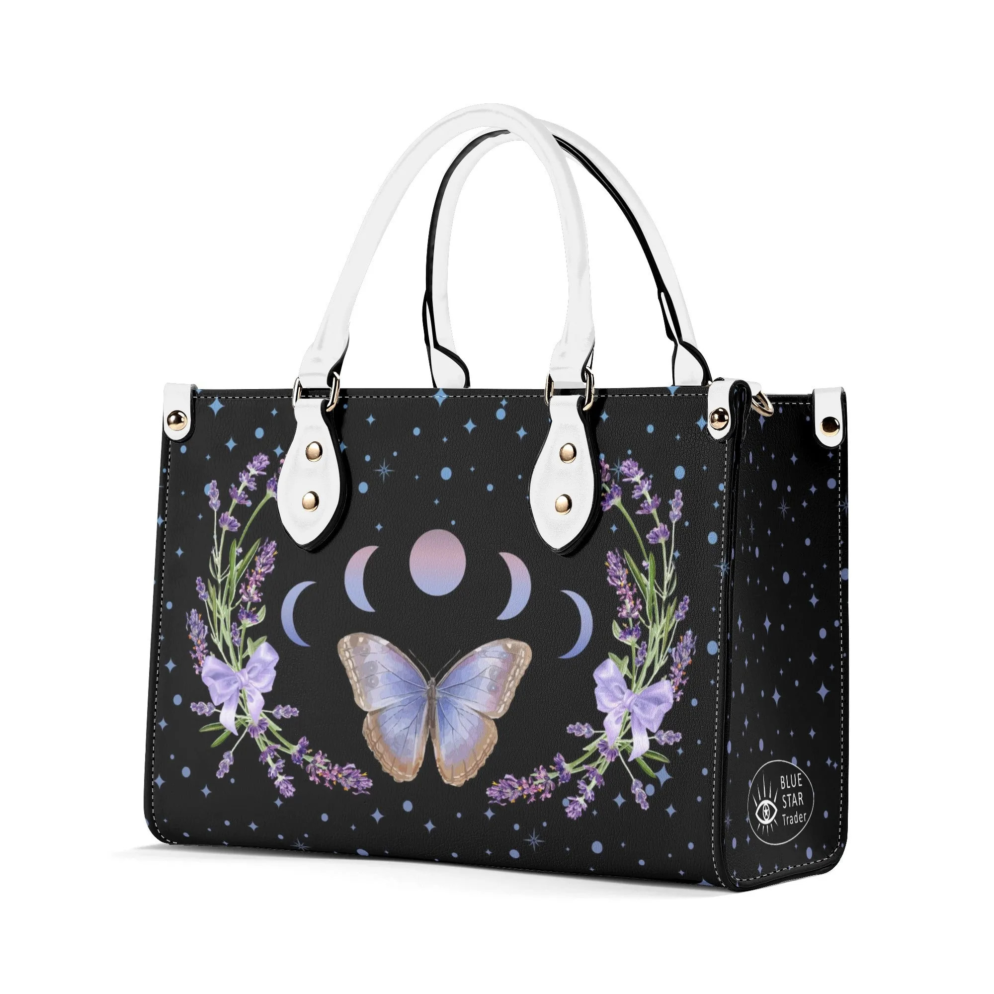 Moon Flowers #1 Luxury Womens PU Leather Handbag