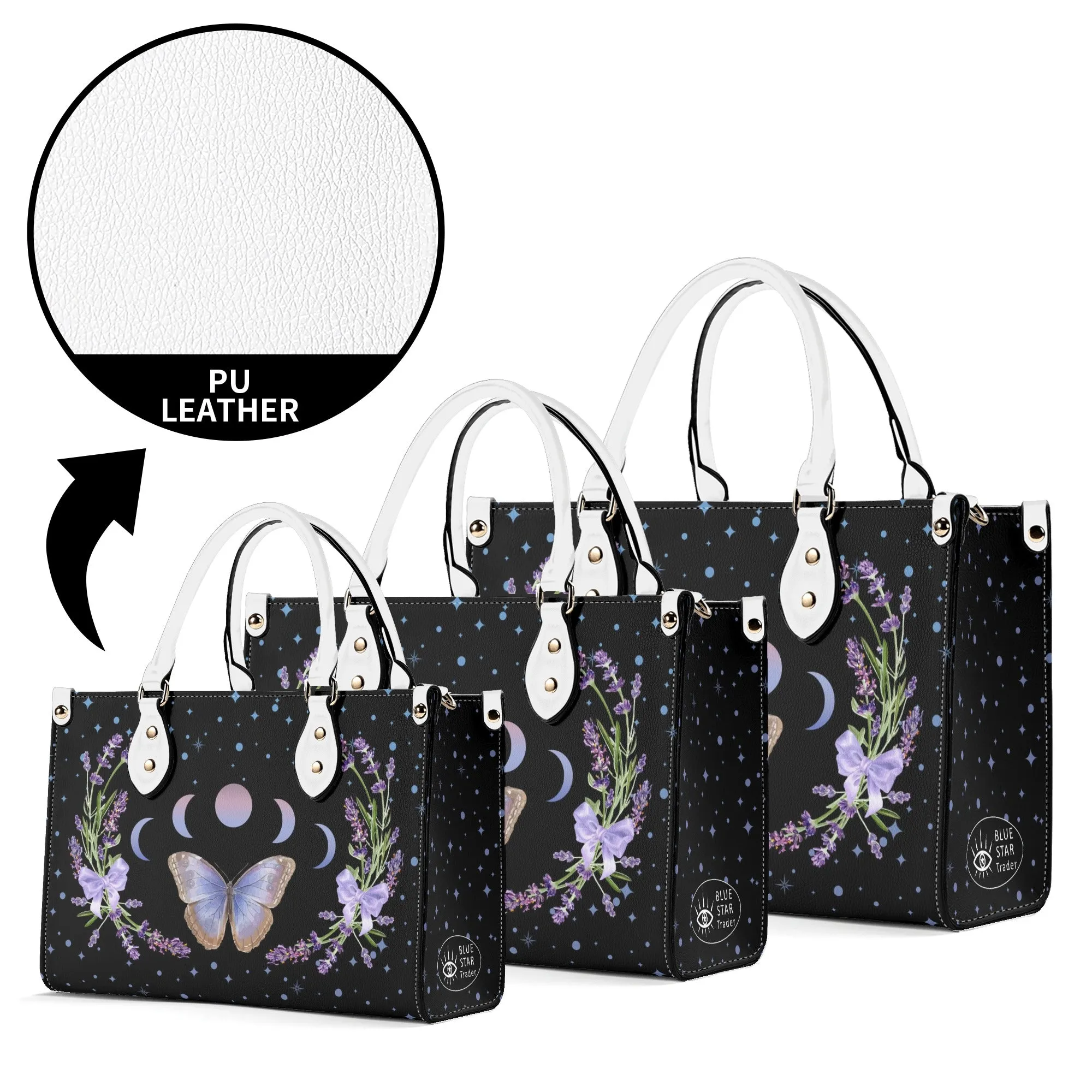 Moon Flowers #1 Luxury Womens PU Leather Handbag