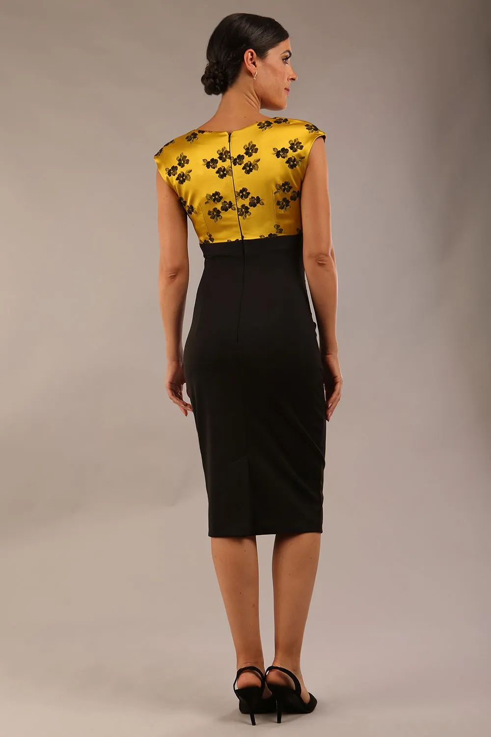 Nadia Floral Jacquard Satin Dress