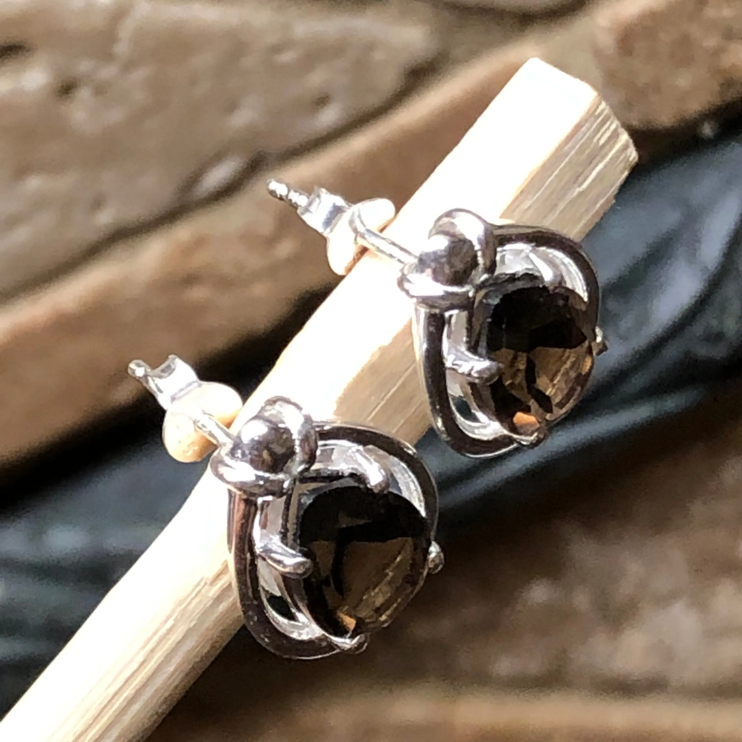 Natual 2ct Pyrope Garnet 925 Solid Sterling Silver Earrings 15mm