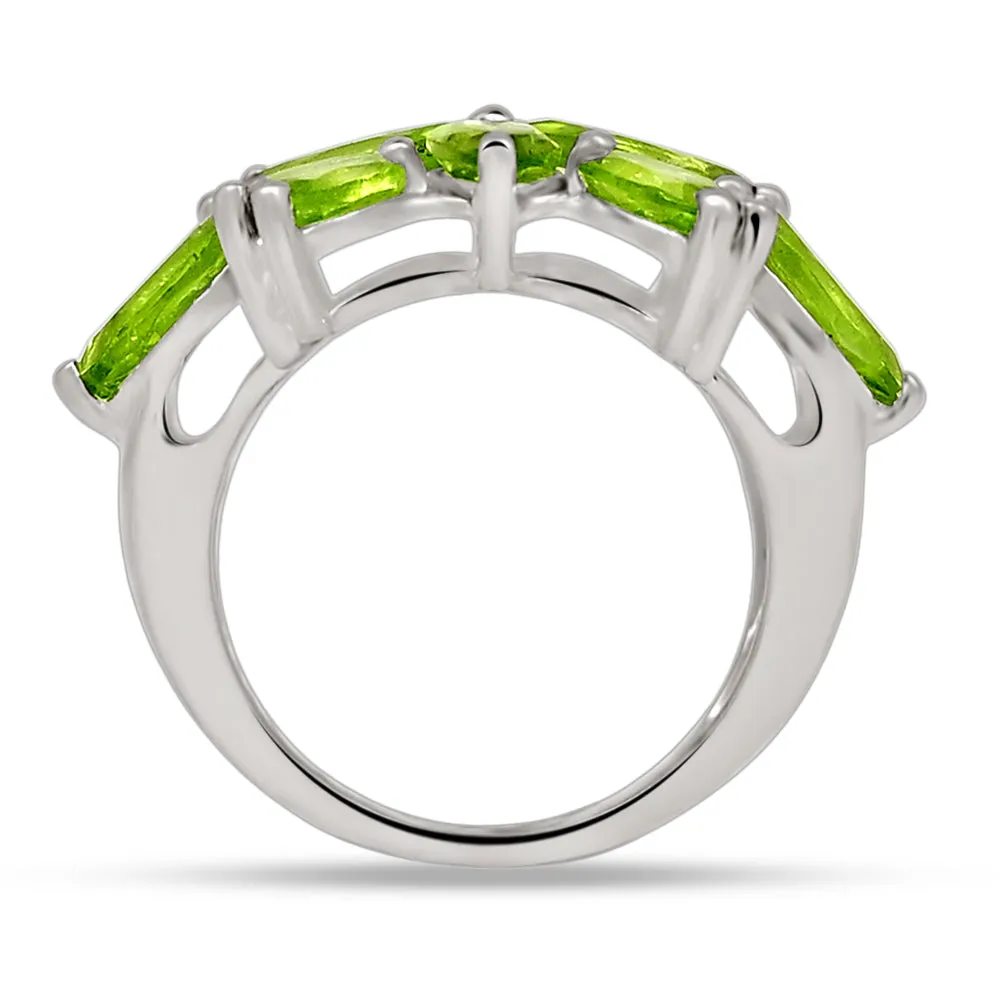 Natural 10ct Green Peridot 925 Solid Sterling Silver Ring Size 6, 7, 9