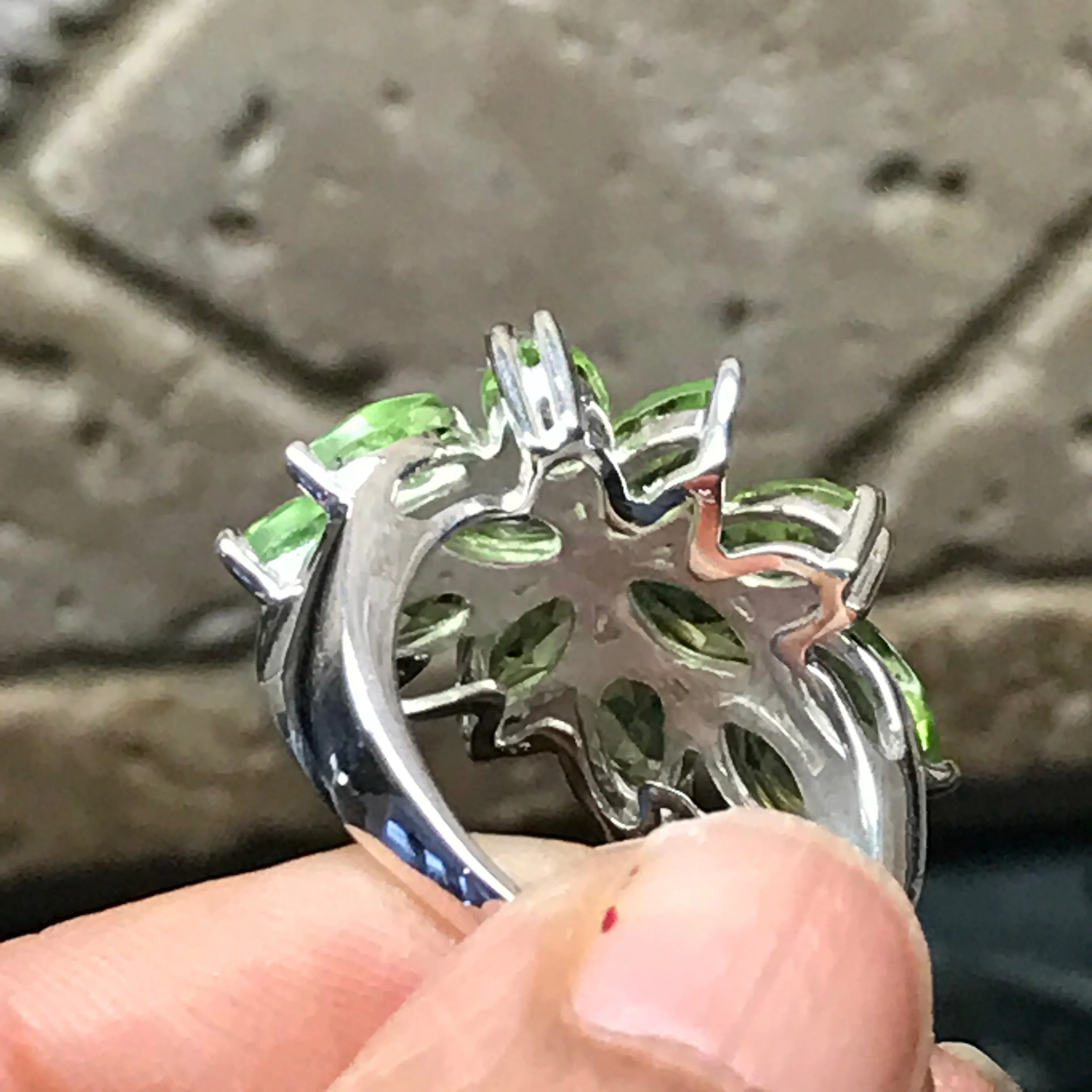 Natural 10ct Green Peridot 925 Solid Sterling Silver Ring Size 6, 7, 9