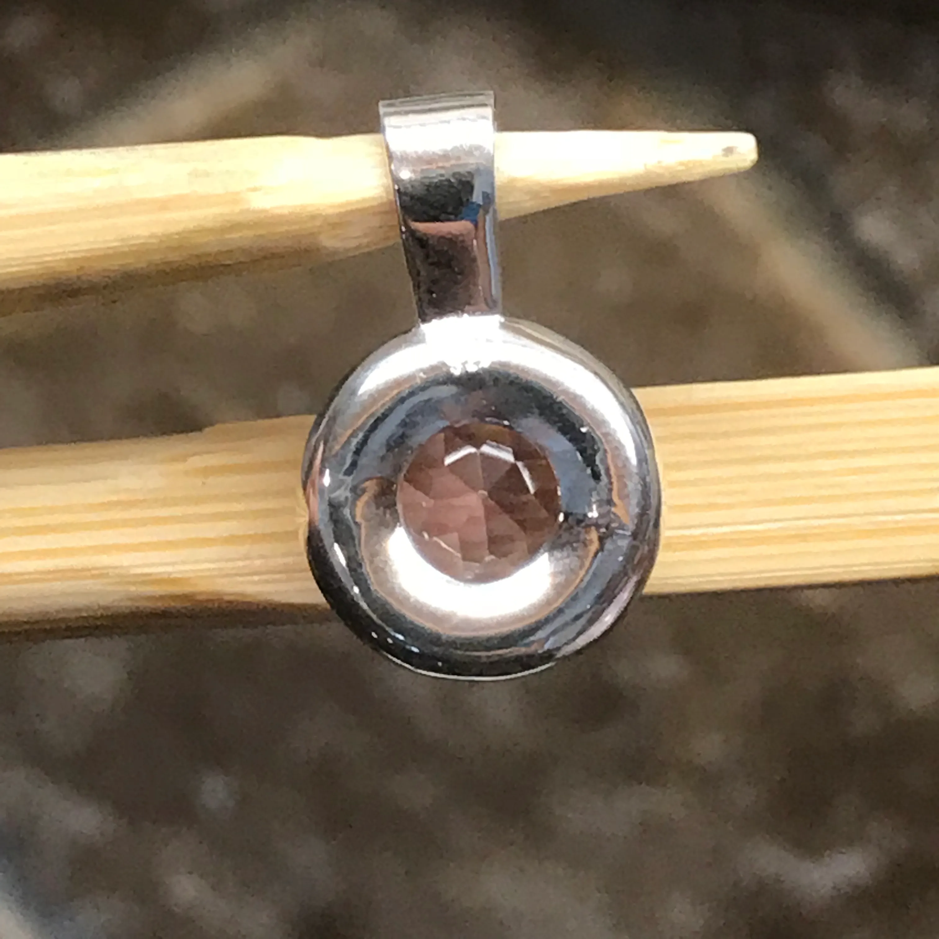 Natural 1.25ct Amethyst 925 Solid Sterling Silver Pendant 15mm
