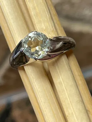 Natural 1.25ct Green Amethyst 925 Solid Sterling Silver Engagement Ring Size 5, 6, 7, 8, 9,