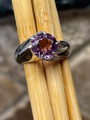 Natural 1.25ct Purple Amethyst 925 Solid Sterling Silver Engagement Ring Size 5, 6, 7, 8, 9