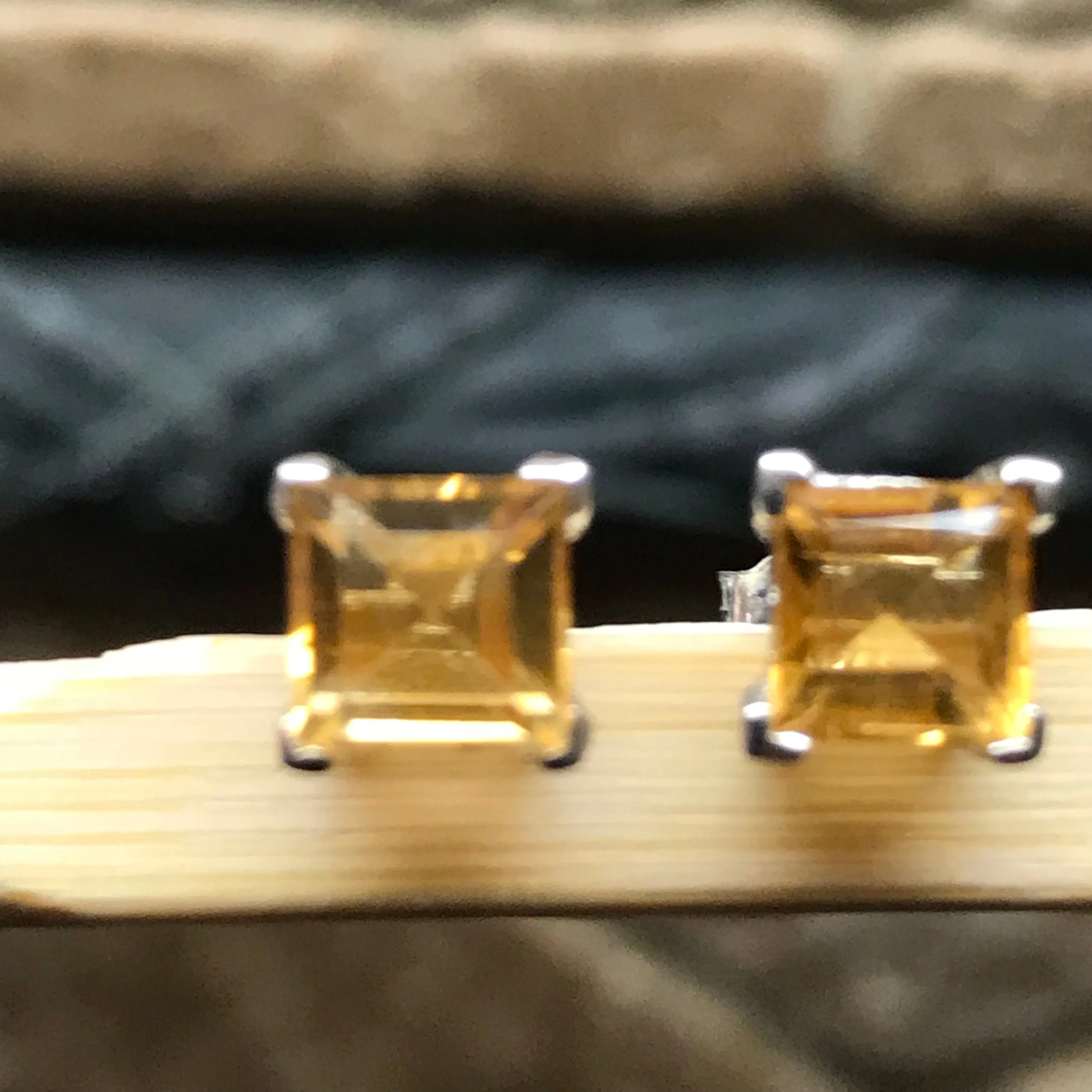 Natural 1.5ct Golden Citrine 925 Solid Sterling Silver Earring 5mm