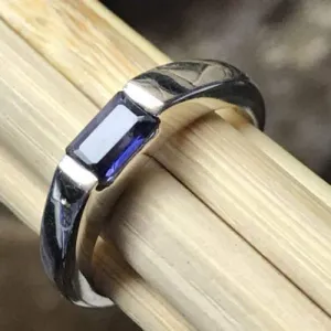 Natural 1ct Iolite 925 Solid Sterling Silver Engagement Ring Size 6, 7, 8, 9, 10