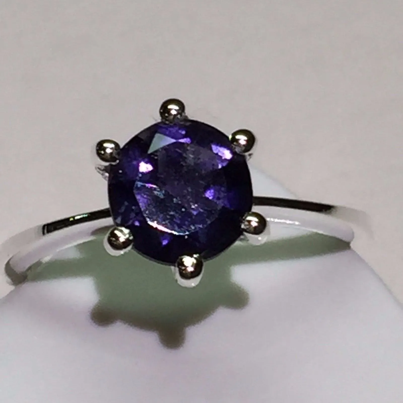Natural 1ct Iolite Water Sapphire 925 Solid Sterling Silver Solitaire Ring 8