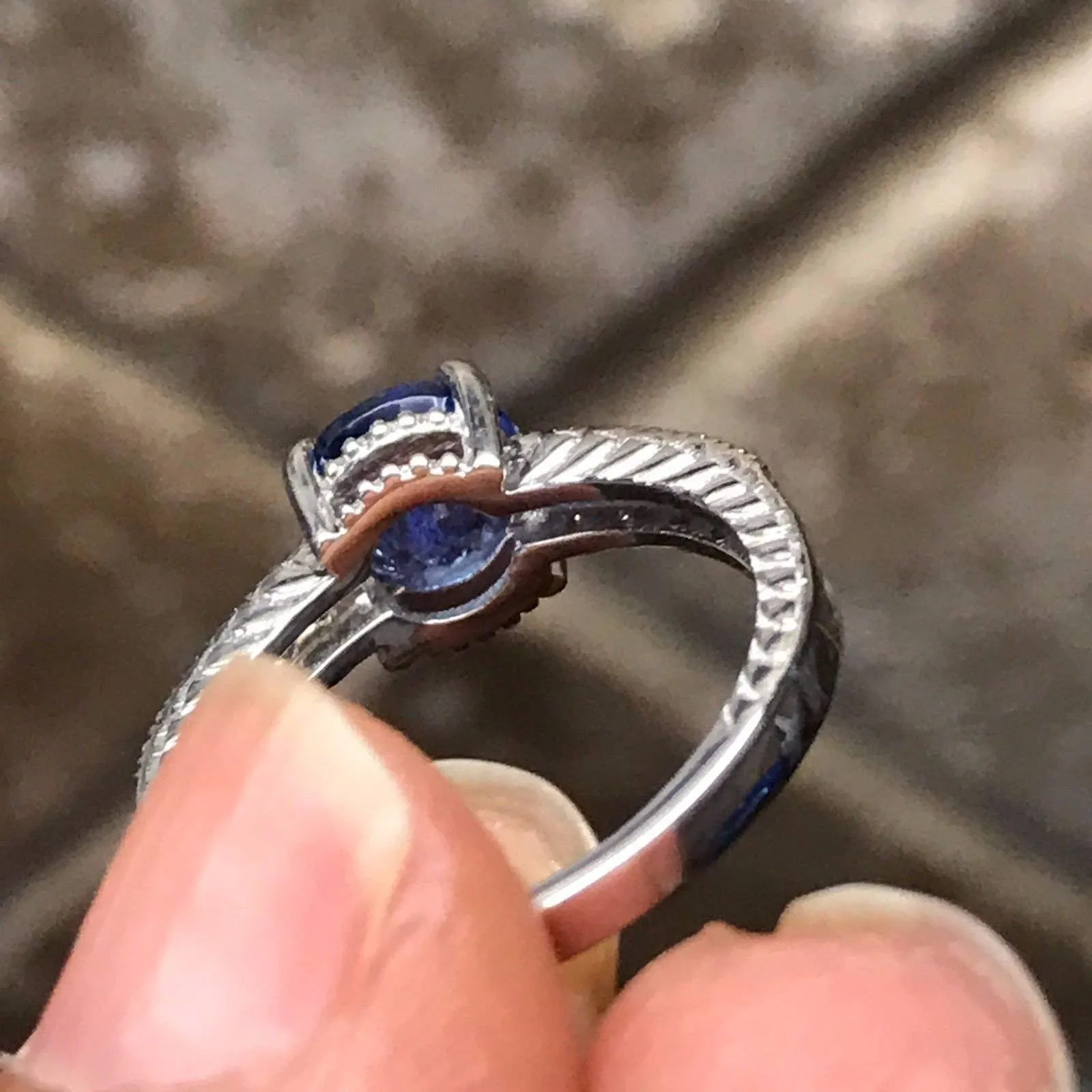 Natural 1ct Tanzanite 925 Solid Sterling Silver Engagement Ring Size 6, 7.5, 8, 9