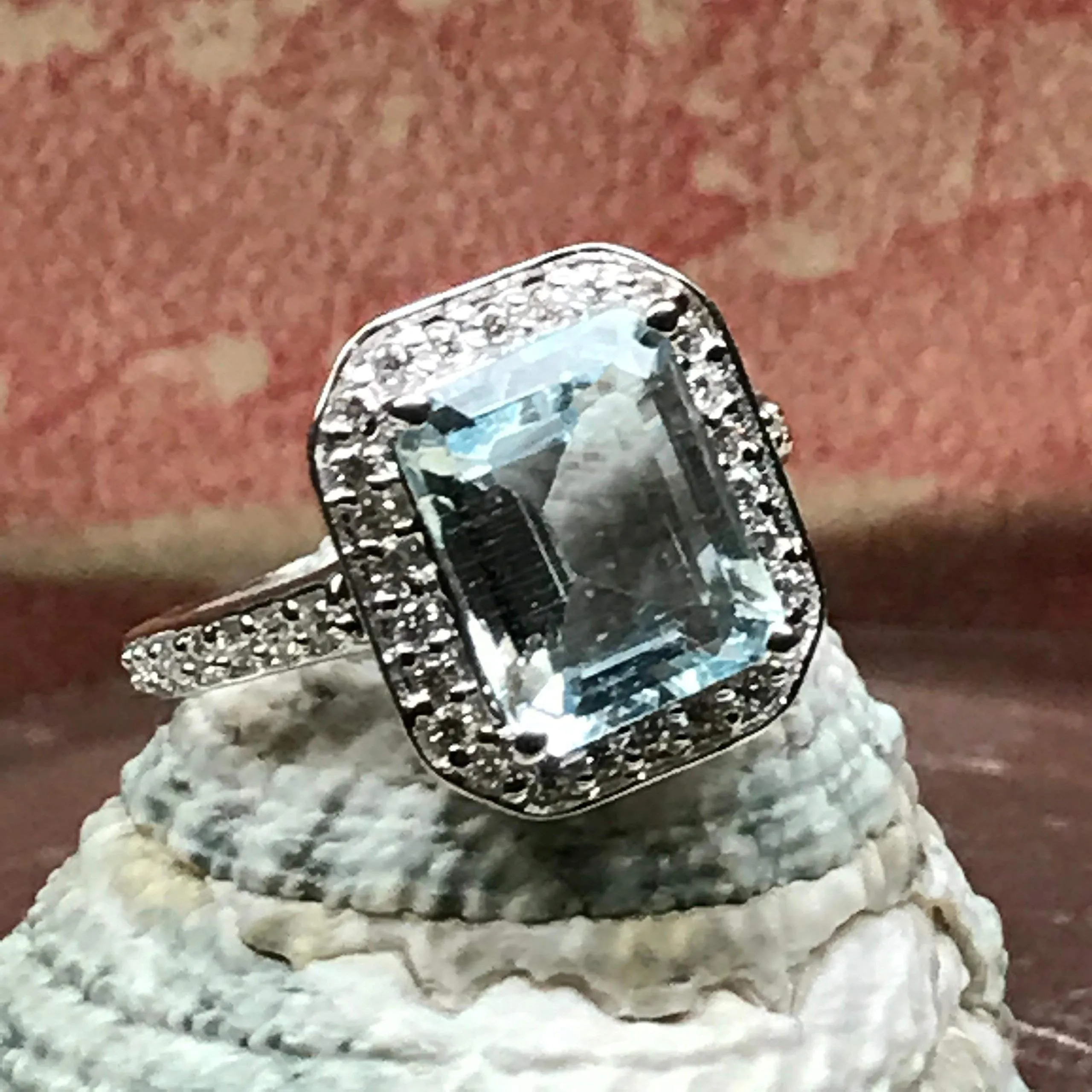 Natural 2.5ct Aquamarine 925 Solid Sterling Silver Ring Size 6, 7, 8, 9