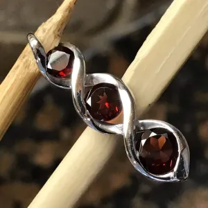 Natural 2.5ct Pyrope Garnet 925 Solid Sterling Silver Pendant 28mm