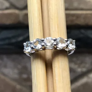 Natural 2ct Aquamarine 925 Sterling Silver Ring Size 6, 7, 8, 9