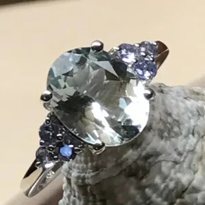 Natural 2ct Aquamarine, Blue Tanzanite 925 Solid Sterling Silver Ring Size 5, 6, 7, 8, 9