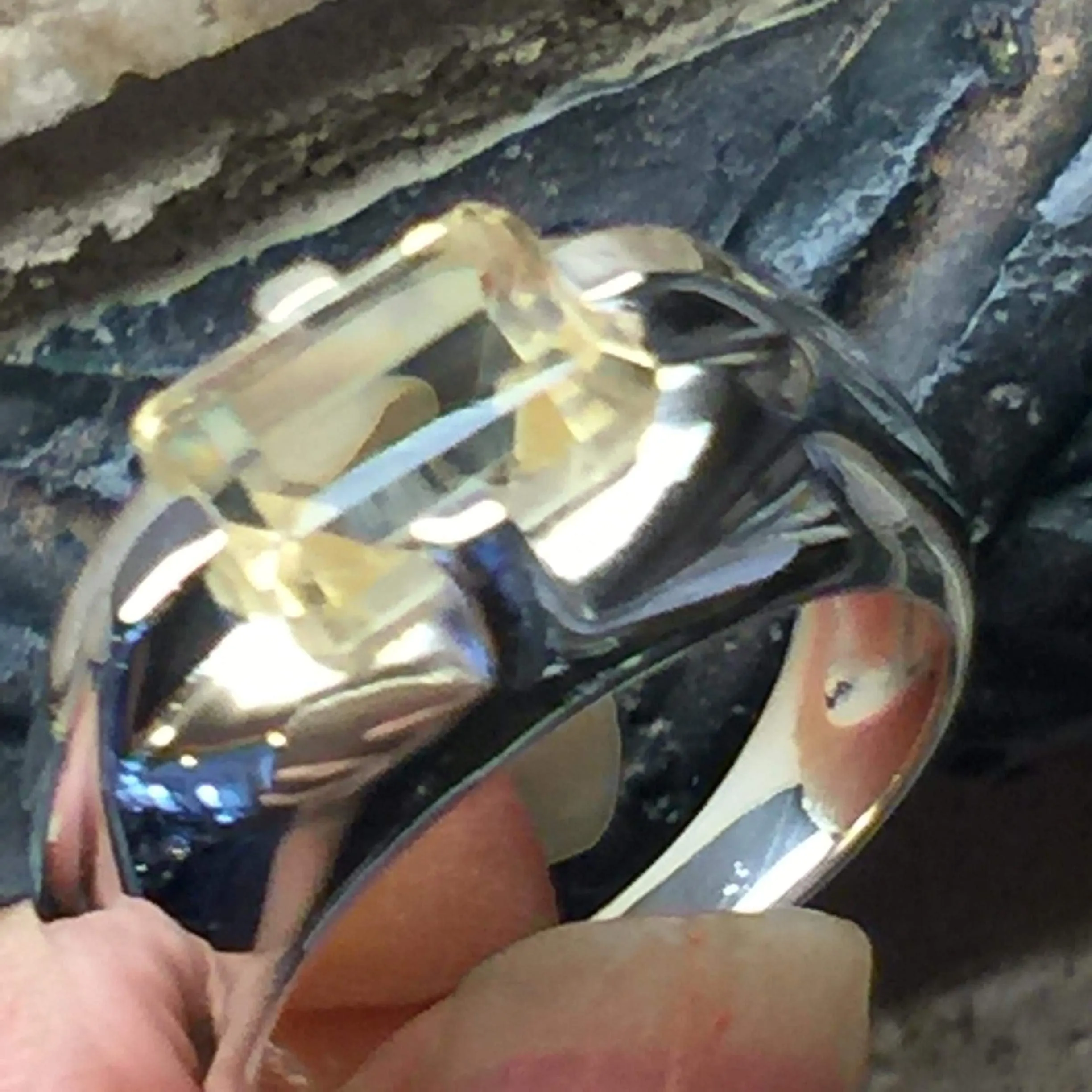 Natural 2ct Golden Citrine 925 Solid Sterling Silver Unisex Ring Size 6, 7, 8, 9
