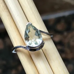 Natural 2ct Green Amethyst 925 Solid Sterling Silver Ring Size 5, 6, 7, 8, 9