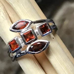 Natural 2ct Pyrope Garnet 925 Solid Sterling Silver Ring Size 6, 7, 8, 9
