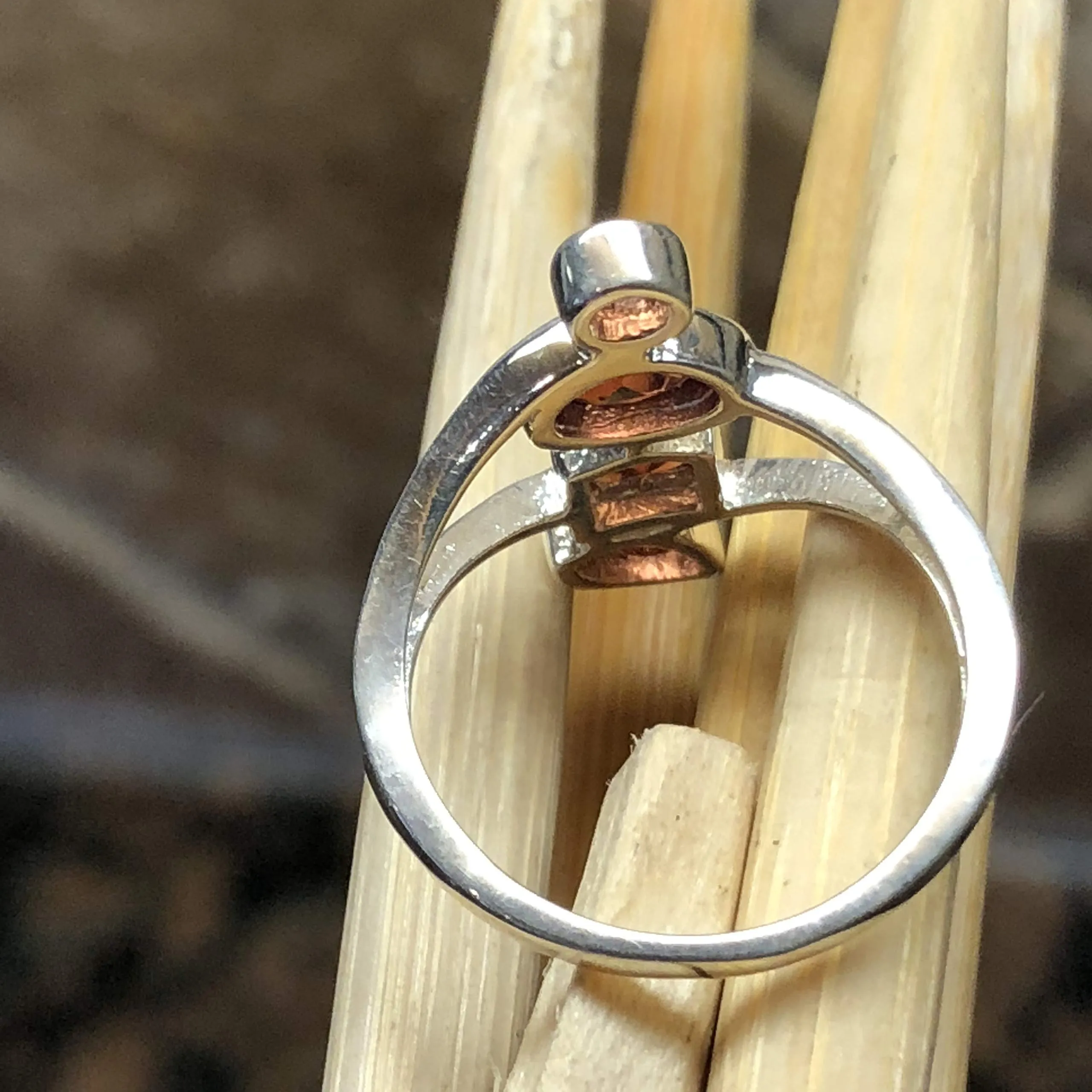 Natural 2ct Pyrope Garnet 925 Solid Sterling Silver Stackable Ring Size 6, 7, 9