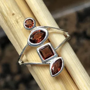 Natural 2ct Pyrope Garnet 925 Solid Sterling Silver Stackable Ring Size 6, 7, 9
