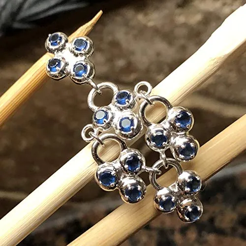 Natural 4ct Blue Sapphire 925 Solid Sterling Silver Pendant 50mm