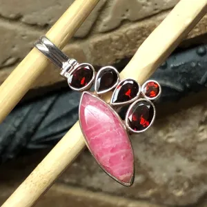 Natural 4ct Pyrope Garnet, Pink Rhodocrosite Pendant
