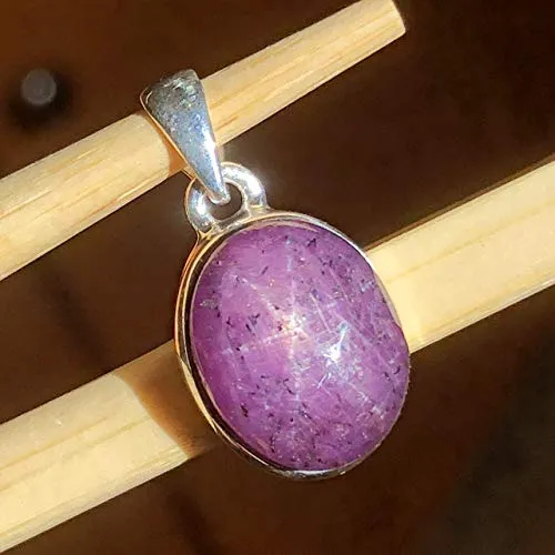 Natural 6 Star Ruby 925 Solid Sterling Silver Pendant 22mm