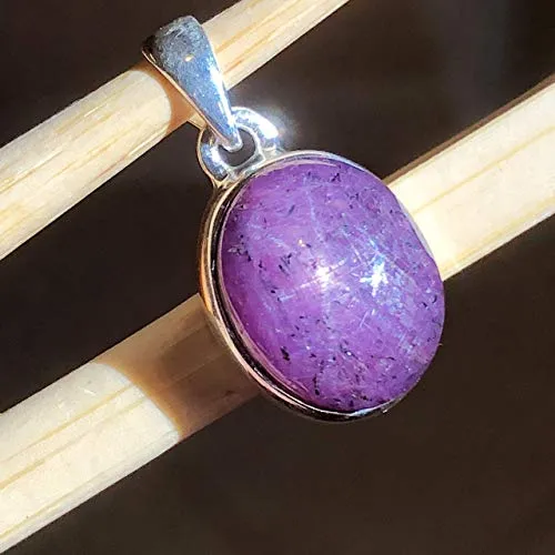 Natural 6 Star Ruby 925 Solid Sterling Silver Pendant 22mm