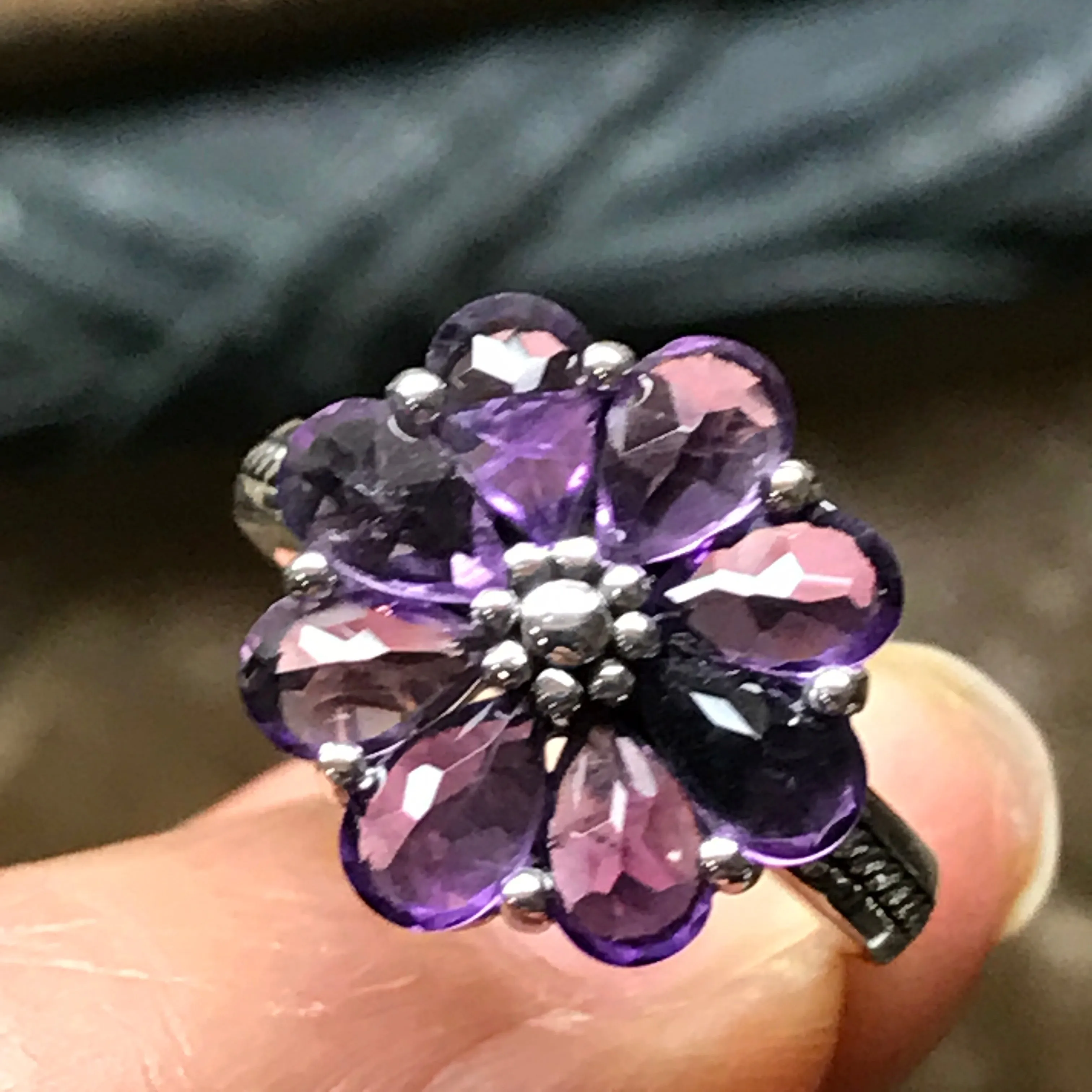 Natural 6ct Amethyst 925 Solid Sterling Silver Wedding Ring Size 6, 7, 8, 9