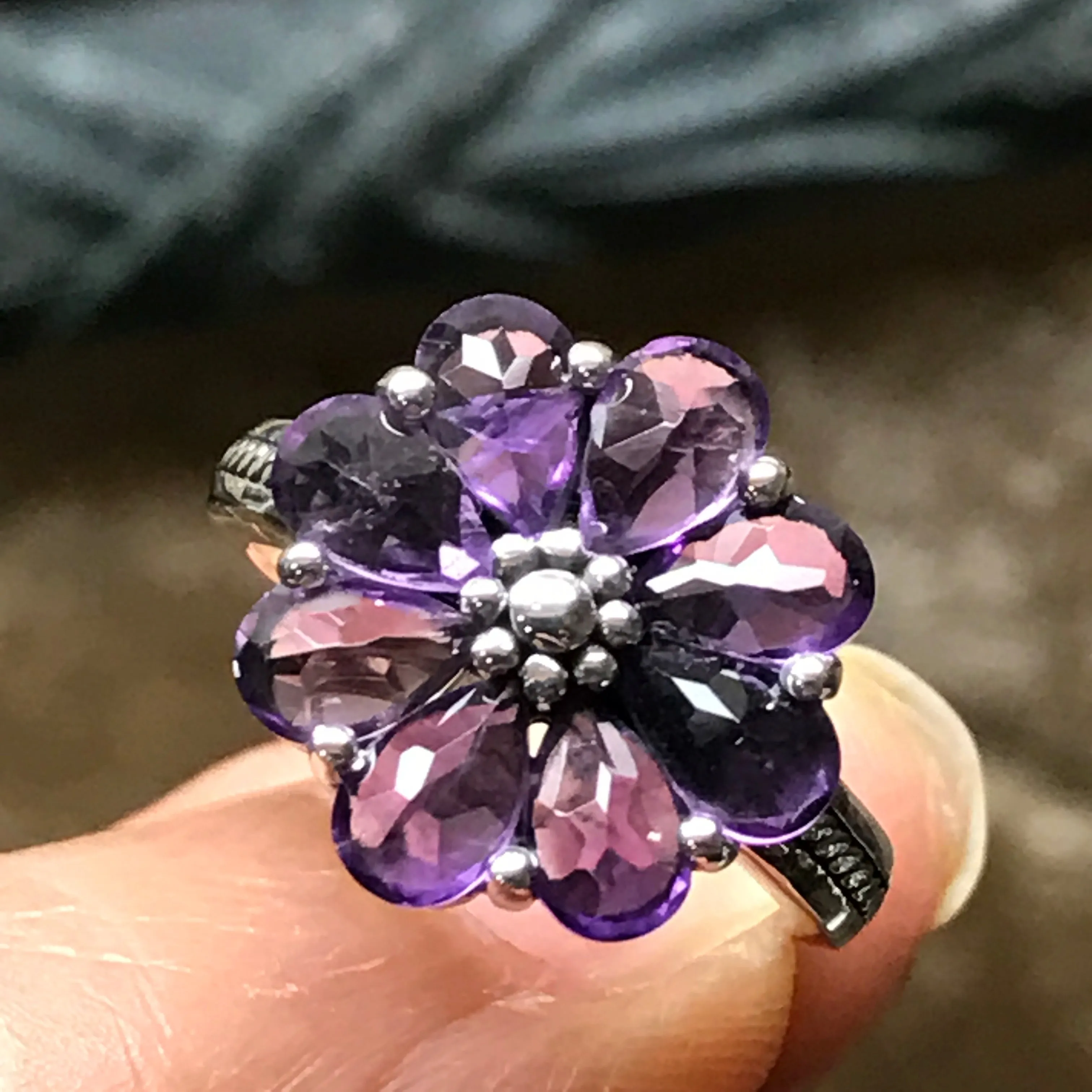 Natural 6ct Amethyst 925 Solid Sterling Silver Wedding Ring Size 6, 7, 8, 9