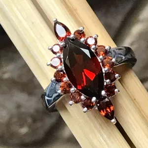 Natural 8ct Pyrope Garnet 925 Solid Sterling Silver Ring Size 6, 7, 8, 9