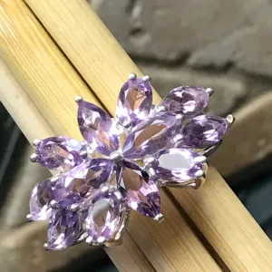 Natural 9ct Purple Amethyst 925 Solid Sterling Silver Ring Size 6, 7, 9