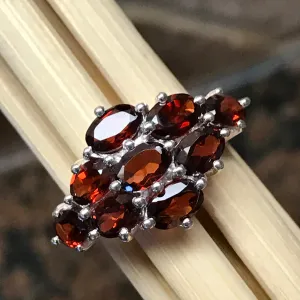 Natural 9ct Pyrope Garnet 925 Solid Sterling Silver Ring Size 6, 7, 8, 9