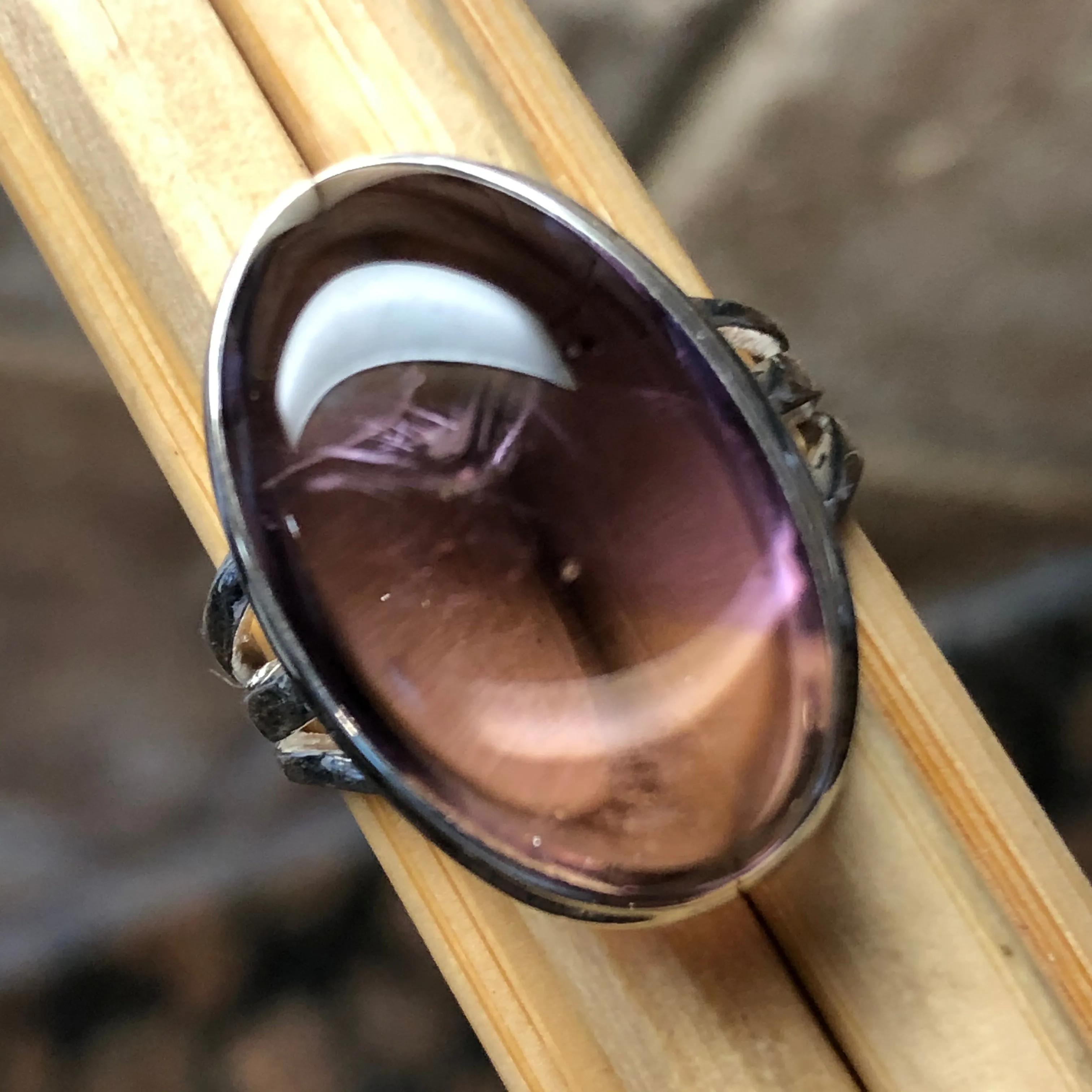 Natural Ametrine 925 Solid Sterling Silver Ring Size 6.5
