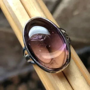 Natural Ametrine 925 Solid Sterling Silver Ring Size 6.5
