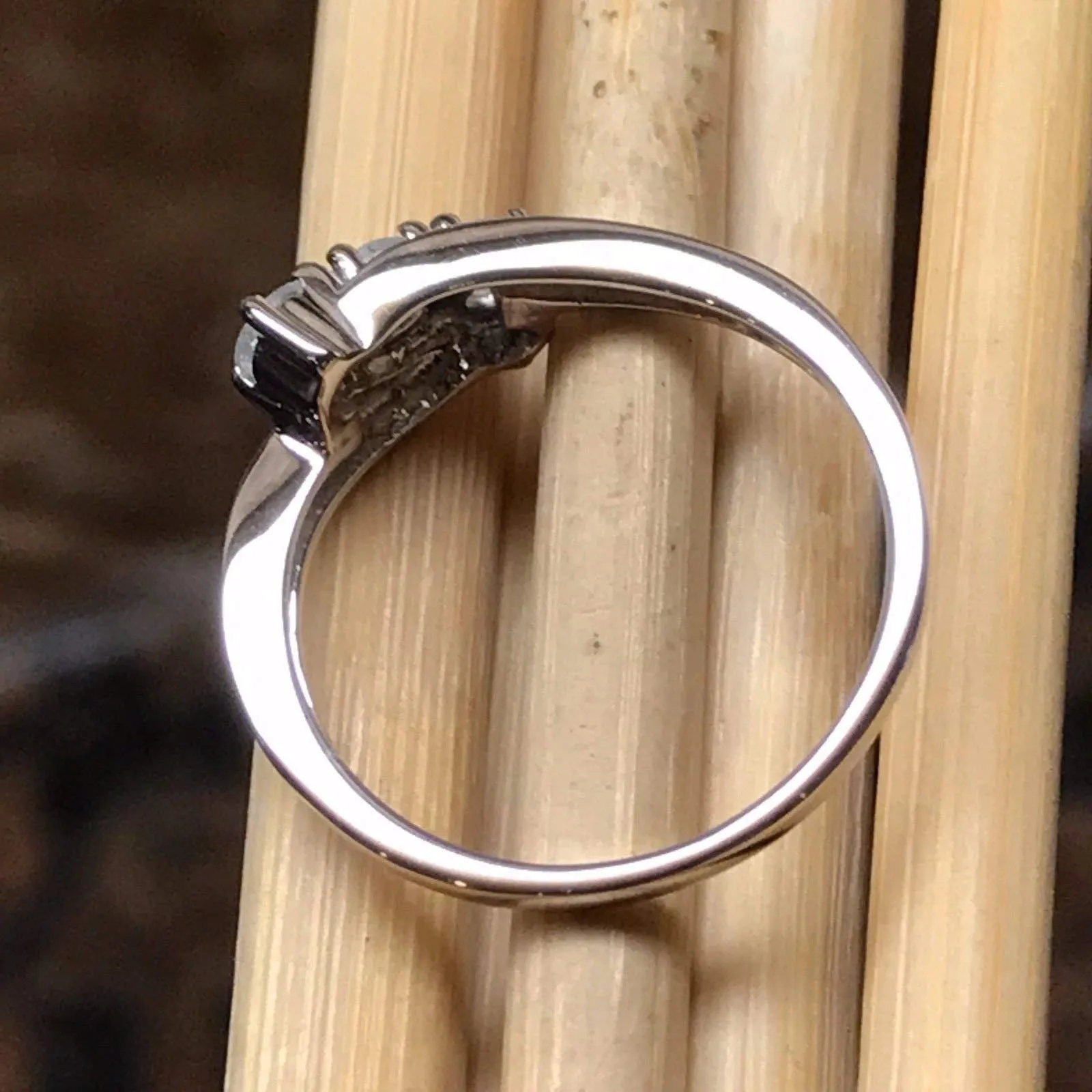 Natural Aquamarine 925 Solid Sterling Silver Ring Size 5, 6, 7, 8, 9