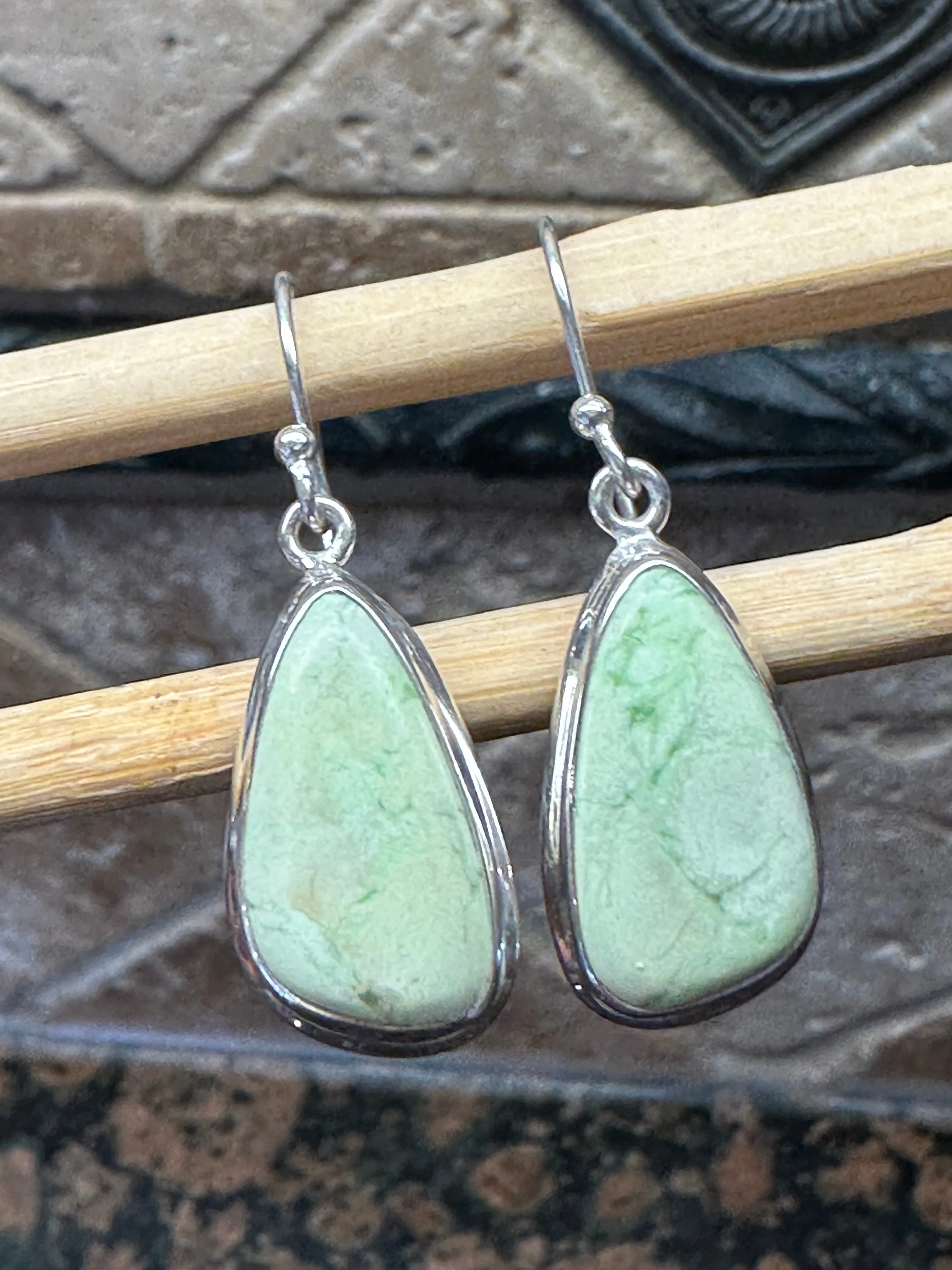 Natural Australian Lemon Chrysoprase 925 Sterling Silver Earrings 35mm