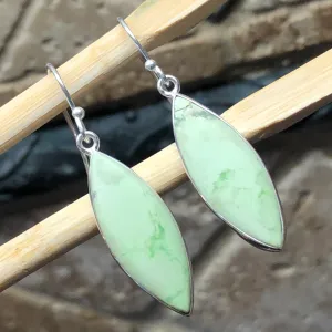 Natural Australian Lemon Chrysoprase 925 Sterling Silver Earrings 45mm