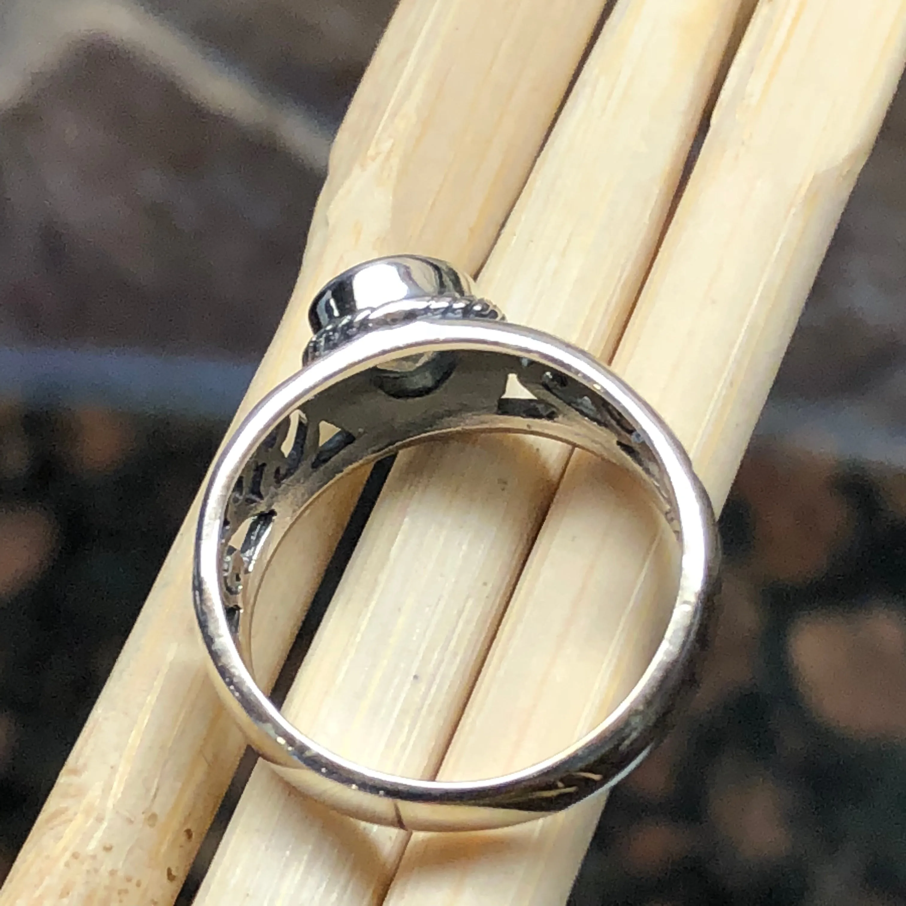 Natural Blue Labradorite 925 Sterling Silver Engagement Ring Size 6, 7, 8, 9