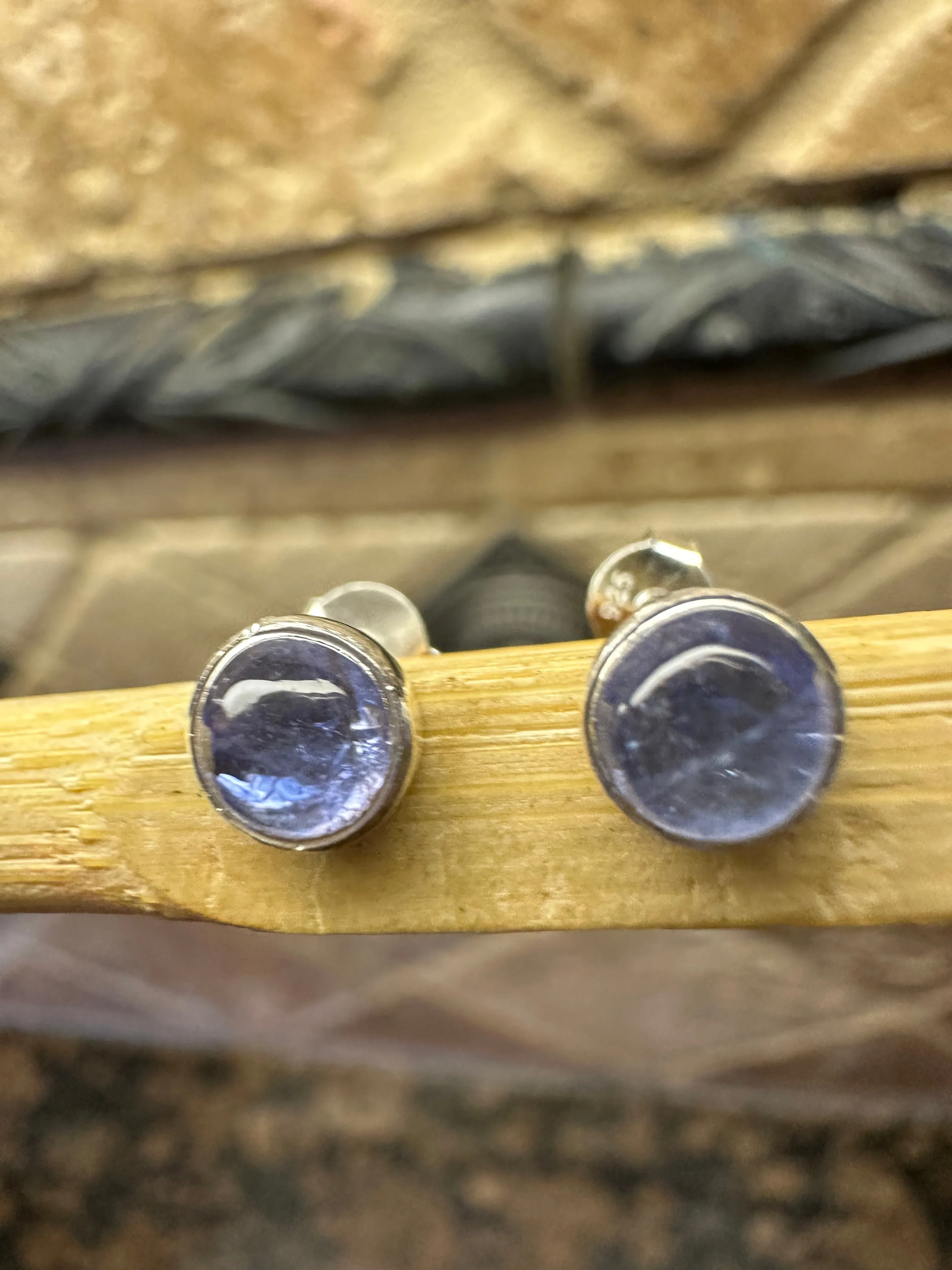 Natural Blue Tanzanite 925 Solid Sterling Silver Earrings 5mm