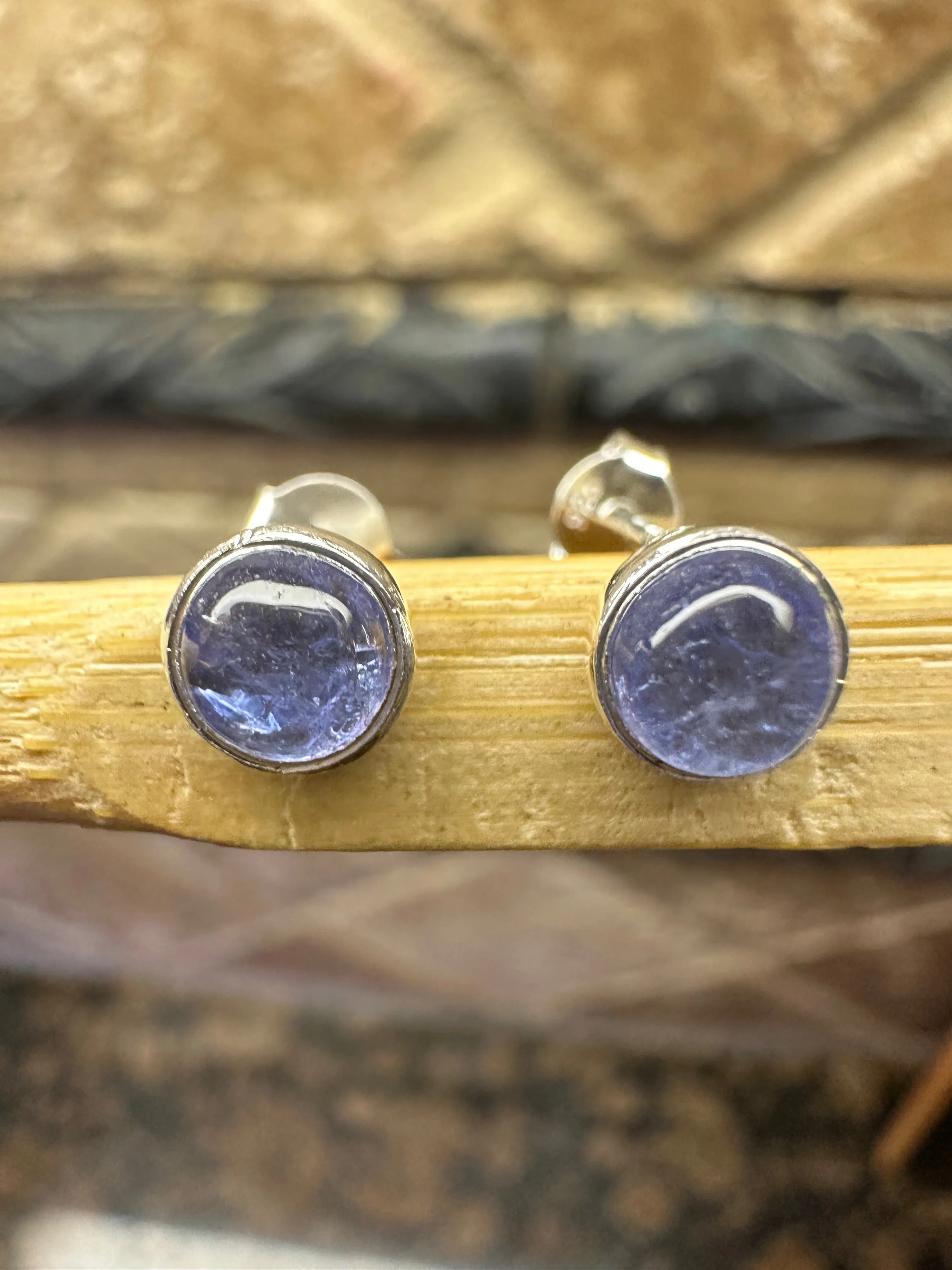 Natural Blue Tanzanite 925 Solid Sterling Silver Earrings 5mm