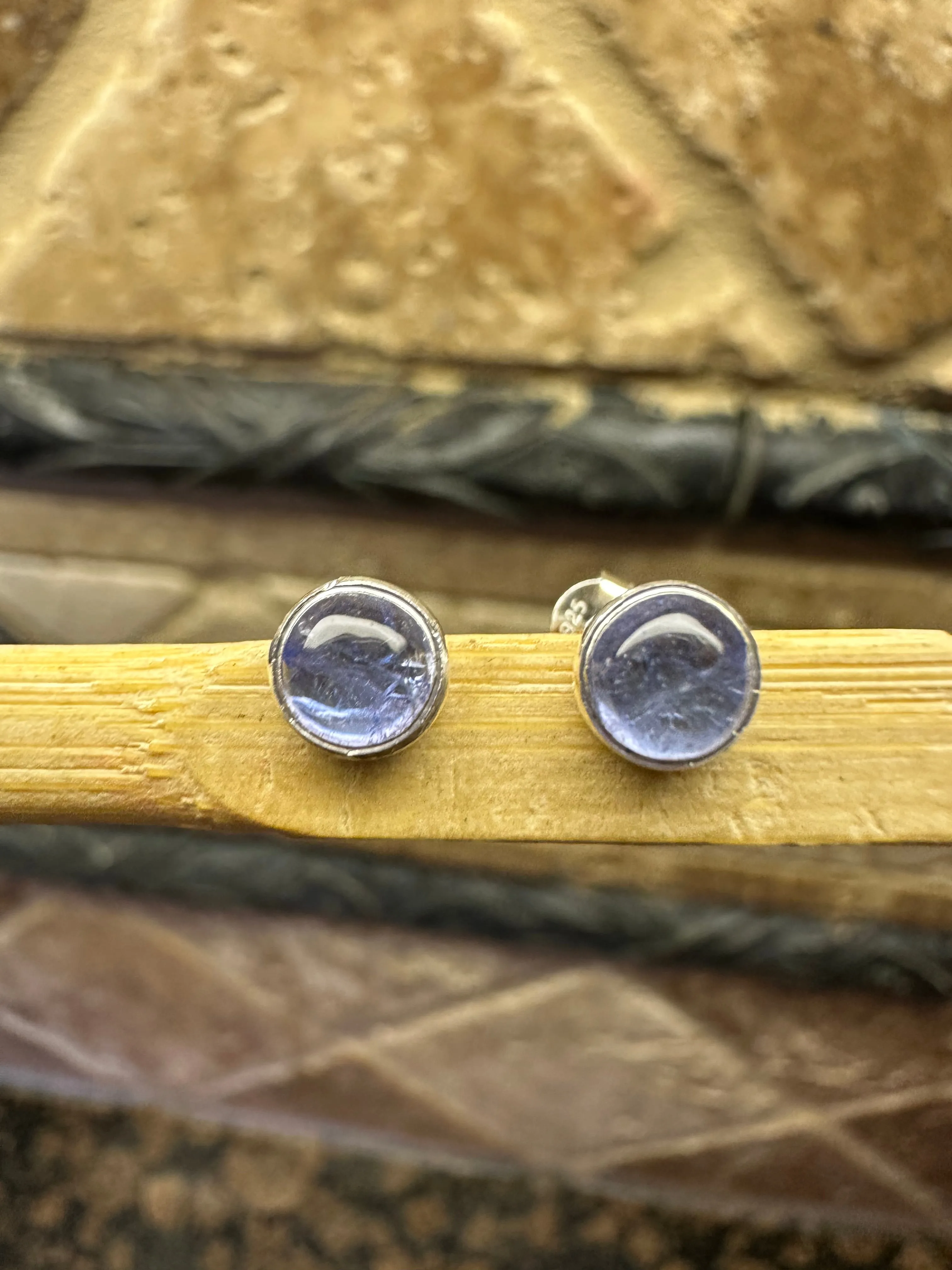 Natural Blue Tanzanite 925 Solid Sterling Silver Earrings 5mm