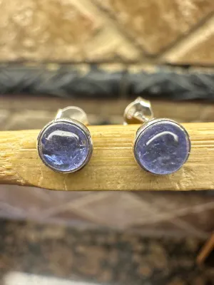Natural Blue Tanzanite 925 Solid Sterling Silver Earrings 5mm