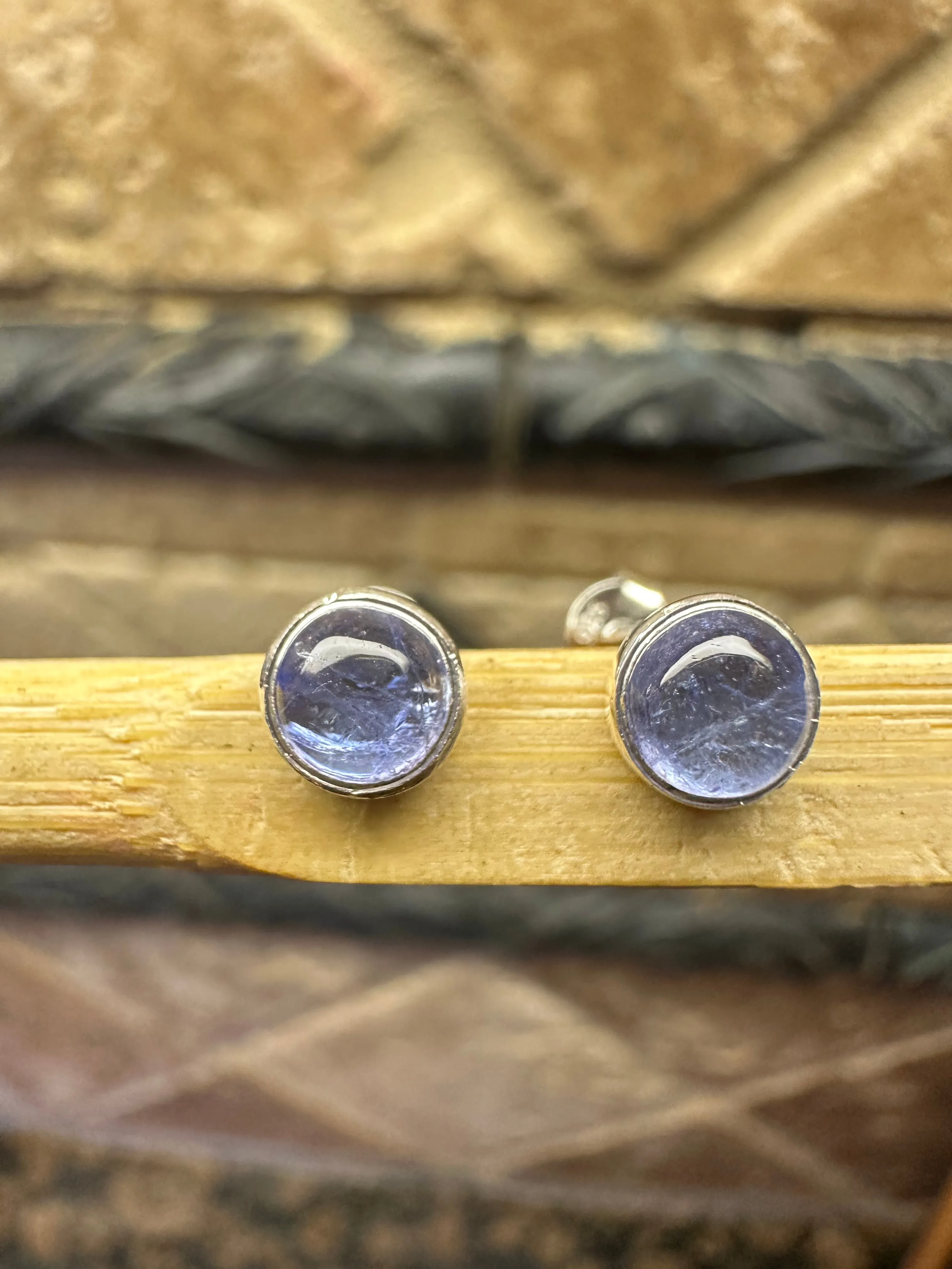 Natural Blue Tanzanite 925 Solid Sterling Silver Earrings 5mm
