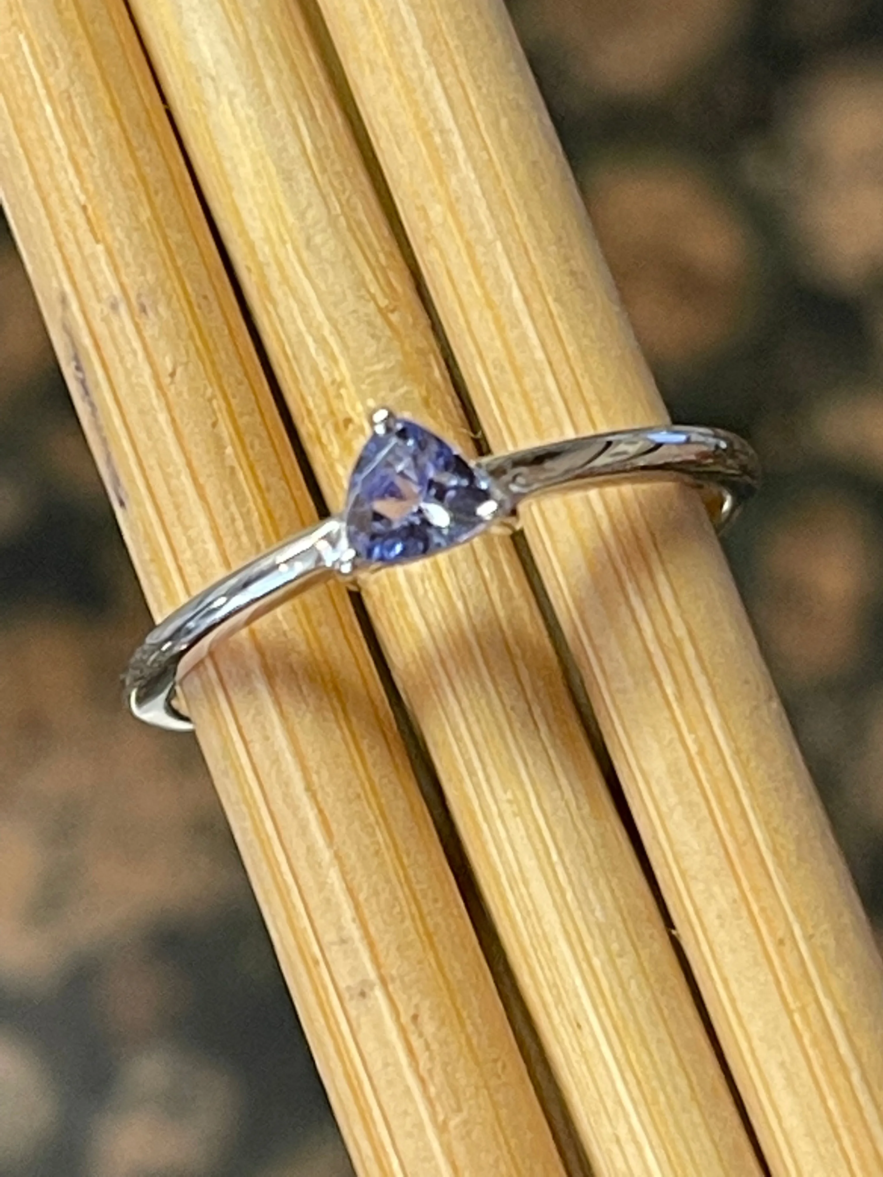 Natural Blue Tanzanite 925 Solid Sterling Silver Engagement Ring Size 6, 7, 8, 9