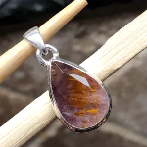 Natural Cacoxenite 925 Solid Sterling Silver Pendant 25mm
