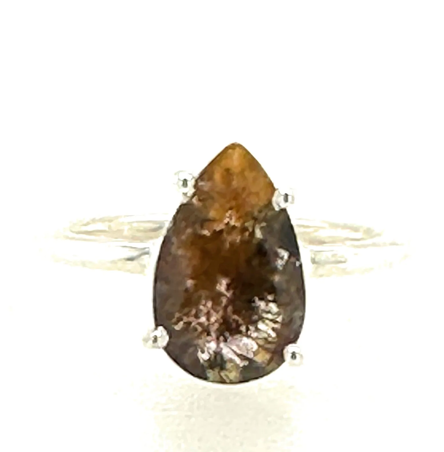 Natural Cacoxenite 925 Sterling Silver Engagement Ring Size 7