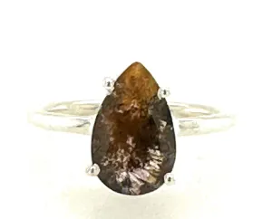 Natural Cacoxenite 925 Sterling Silver Engagement Ring Size 7