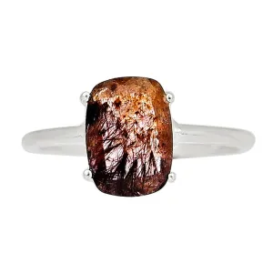 Natural Cacoxenite 925 Sterling Silver Engagement Ring Size 9