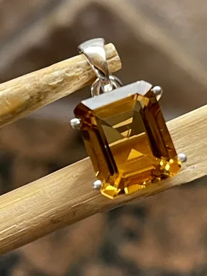 Natural Cognac Quartz 925 Solid Sterling Silver Pendant 18mm
