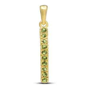 Natural Czech Moldavite 18k Vermeil Gold Silver Pendant 25mm